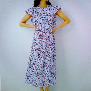 NWT Ann Taylor Floral Ruffle Sleeve Maxi Dress